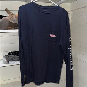 Vineyard Vines Men's Dark Blue Long Sleeve Tee